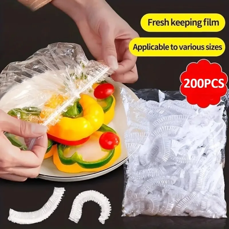 Description Picture 3 of itemDisposable Fresh-keeping Cover Plastic Food Storage Covers Reusable Bowl Covers Stretch Lids Elastic Cover Bag Home Items