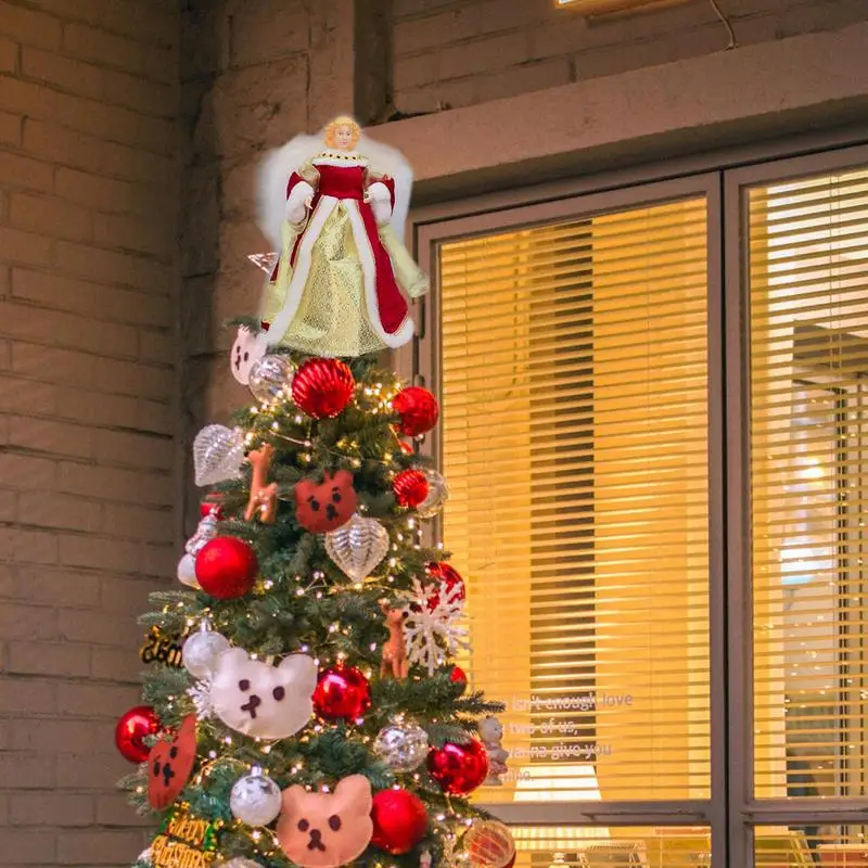 Ange 3D Doré Pour Sommet De Sapin De Noël - Décoration Intérieure Réutilisable, Avec Crochets Intégrés - 5