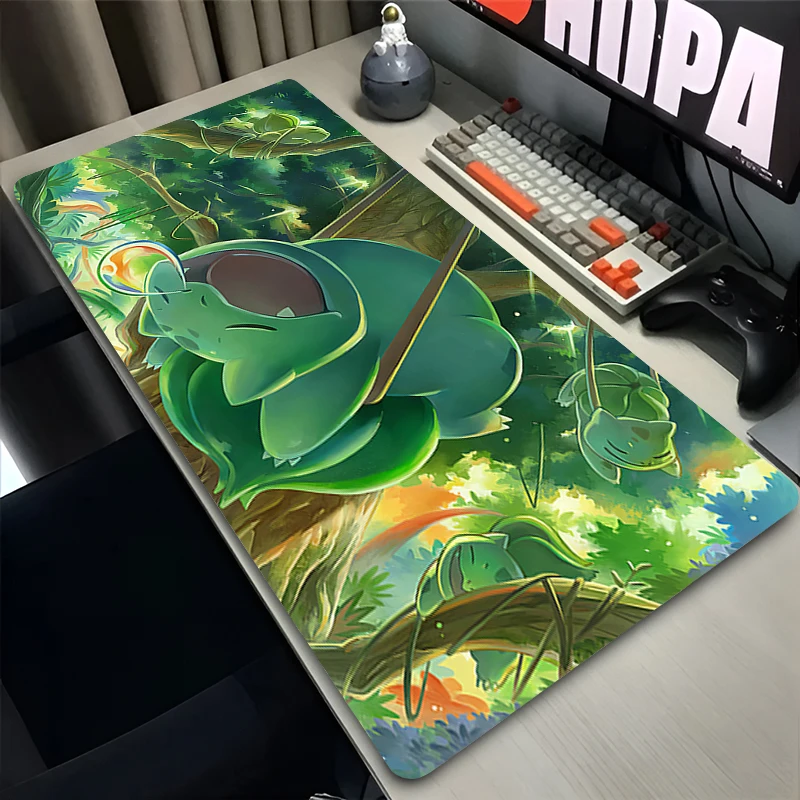 Anime Mouse Pad Computer Accessories Desk Mat P-pokemon Bulbasaur 900x400 Playmat Gaming Office Deskmat Mousepad Large Pc Carpet 3