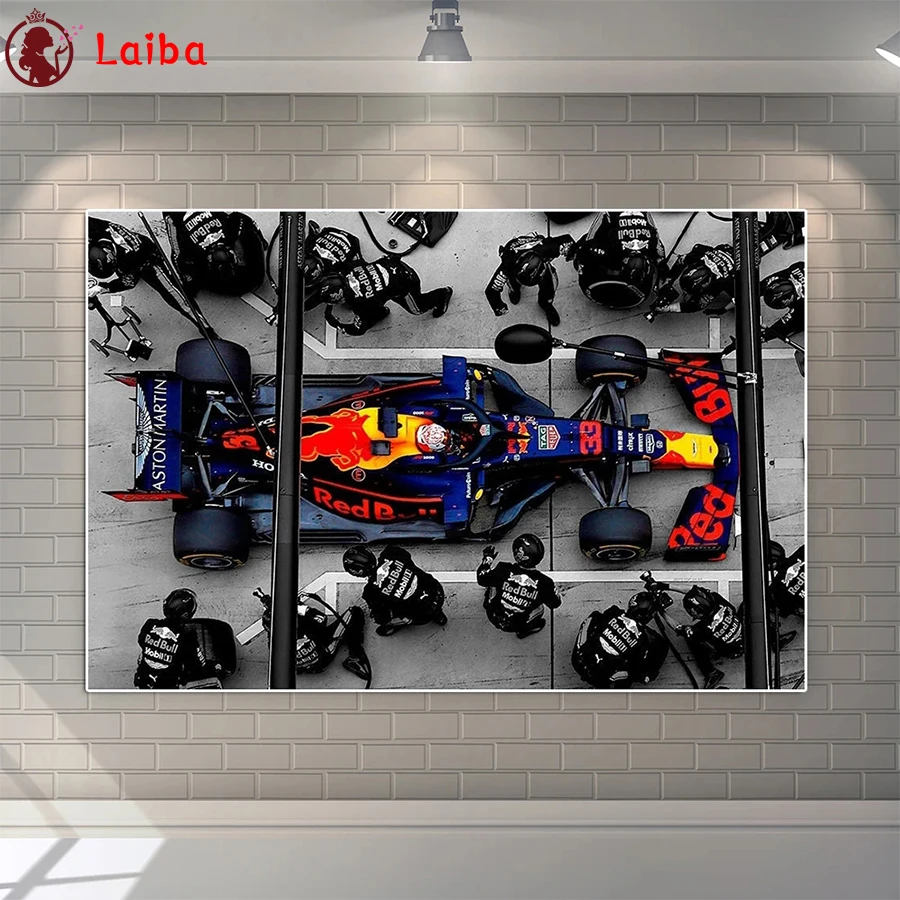 5D Fai Da Te Diamante Ricamo Super Formula Racing Pit Stop Race Car Grand Prix Pittura Diamante Punto Croce Decor Per La Casa