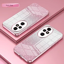 Bling Glitter Slim Protective Soft TPU Back Cover Case for Honor 50 (Pink)