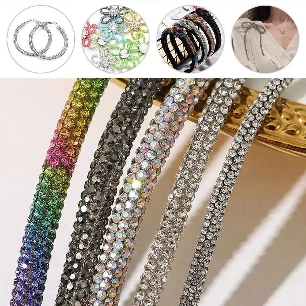 Glass Crystal Cord Rhinestone Rope Applique Colorful Tube Trim Strass  Bridal Dress Clothes Hairpin Shoes Bags DIY Craft Supplies - AliExpress