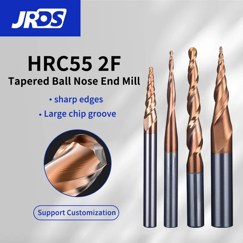 

Фреза HRC55 с 2 канавками, твердосплавные вольфрамовые насадки с коническим шариковым покрытием, для работ по дереву и металлу