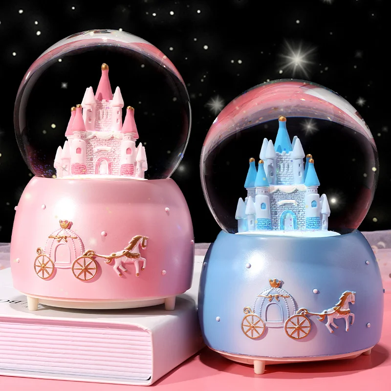 Santa Claus Crystal Ball Music Box Decoration Automatically Rotating Snow Children Kids Friends Gifts Christmas | Дом и сад