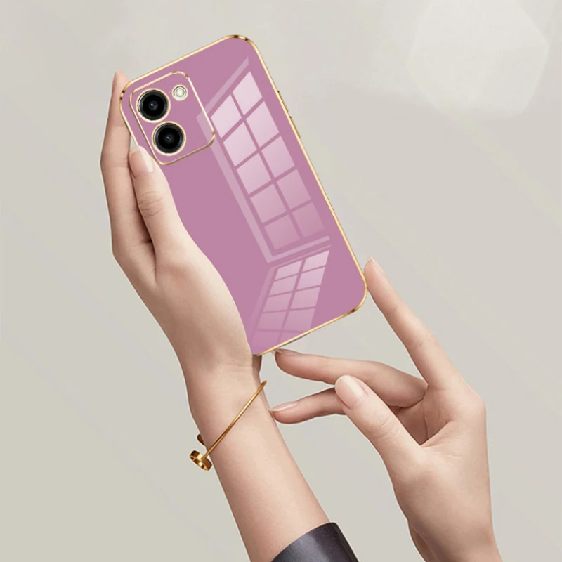Luxury Square Plating ShockProof Silicone Phone Case - Elegant Back Cover s