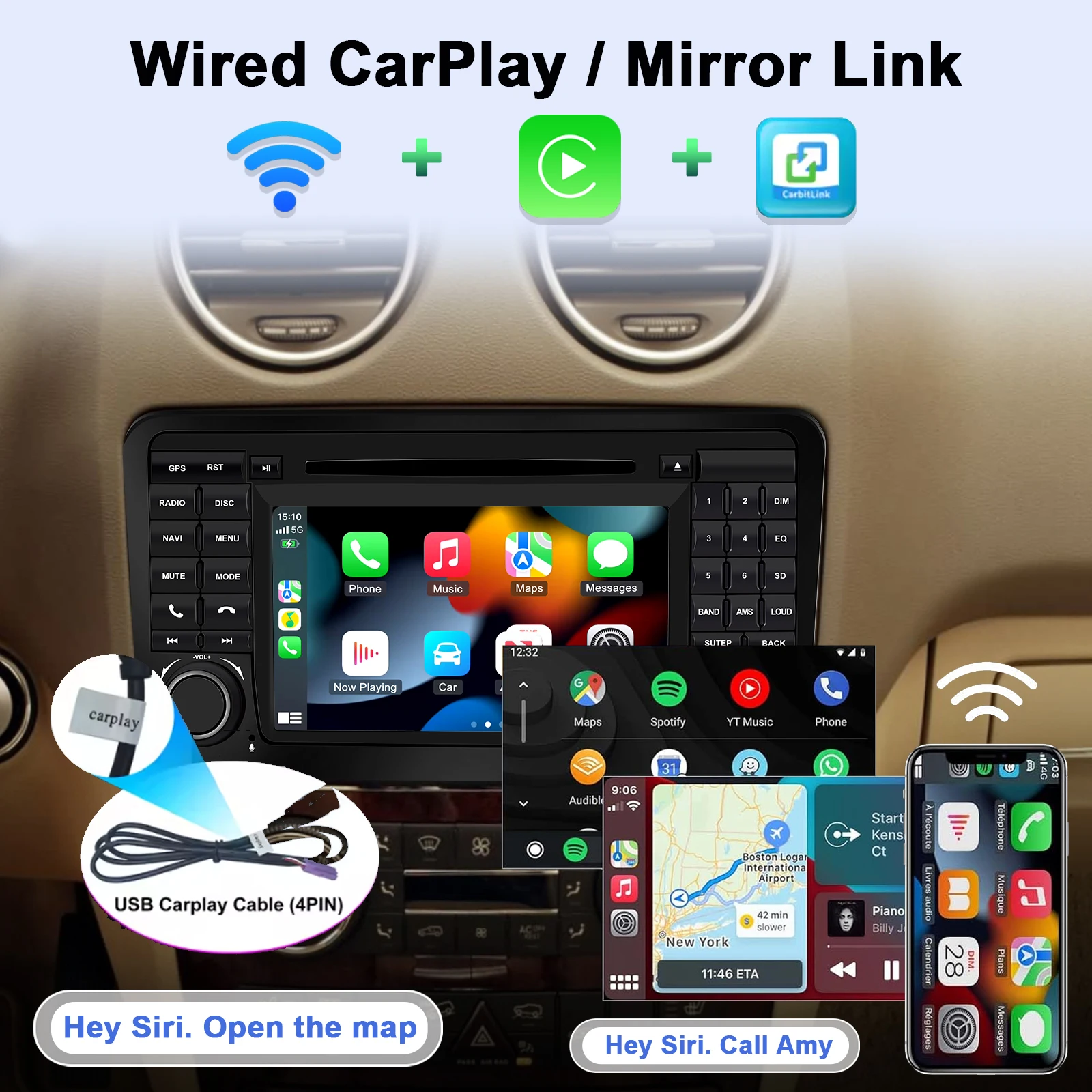 Android Car Radio for Mercedes Benz ML GL W164 X164 Multimedia Player Supports C