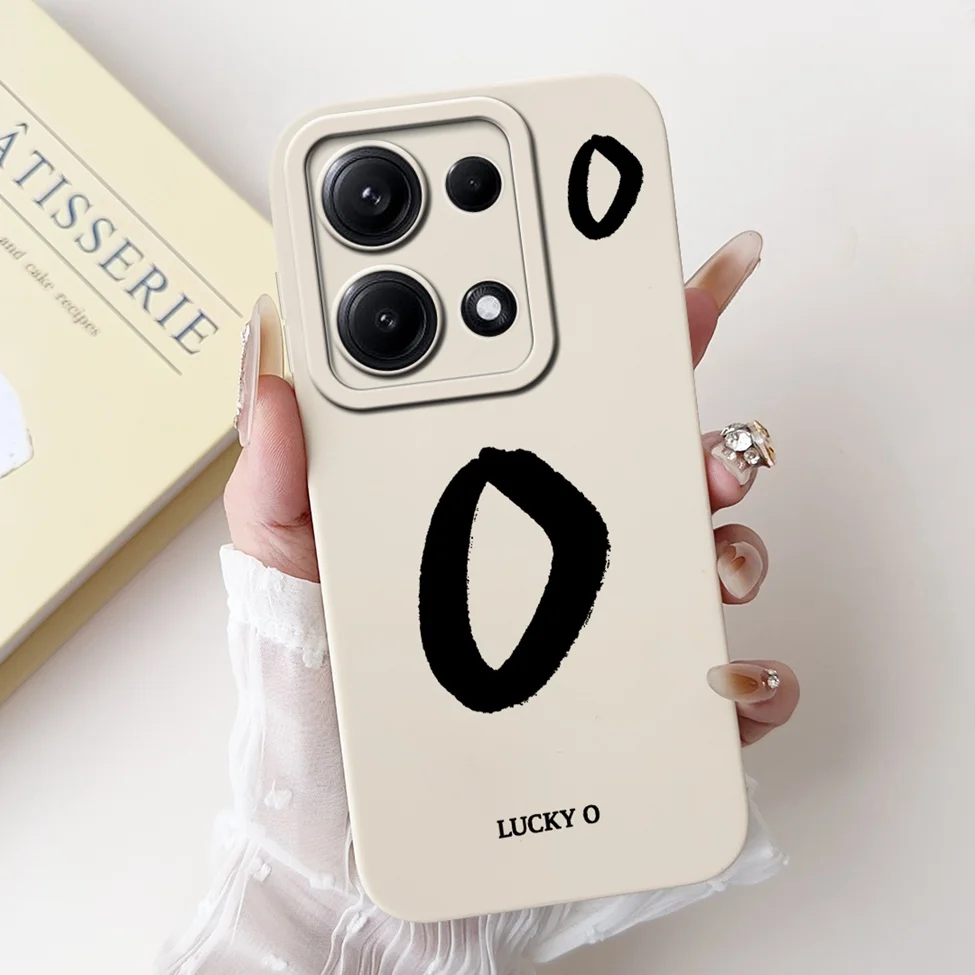 4G For Redmi Note 14 14S 14Pro Back Cover For Redmi Note 14 Pro 4G Case Simple Fashion A-Z Letters Pattern Design Silicone Funda