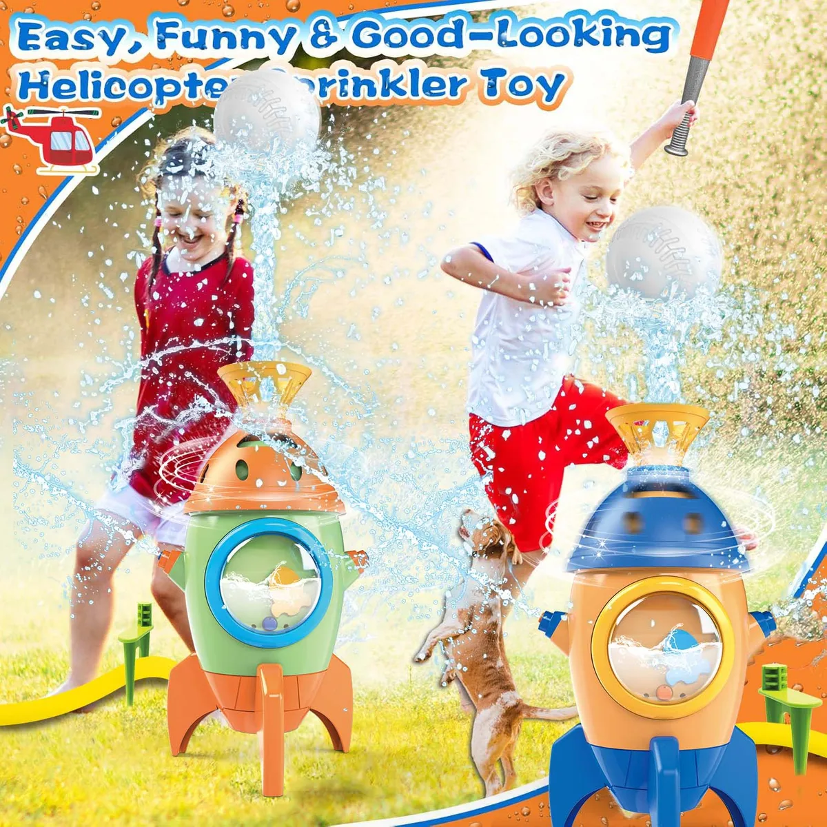 outdoor Water Toy Baby Bath Toys Cartoon Squid windmill Sprinkler Rotating Spray Garden Yard  Fun Games Toys for Kids boys girls — view 6