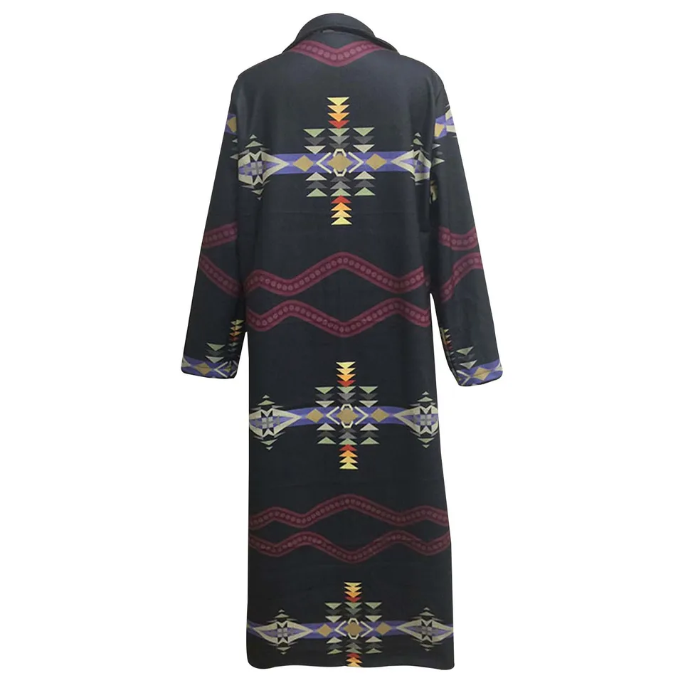 Women Vintage Plush Print Oversize Jacket
