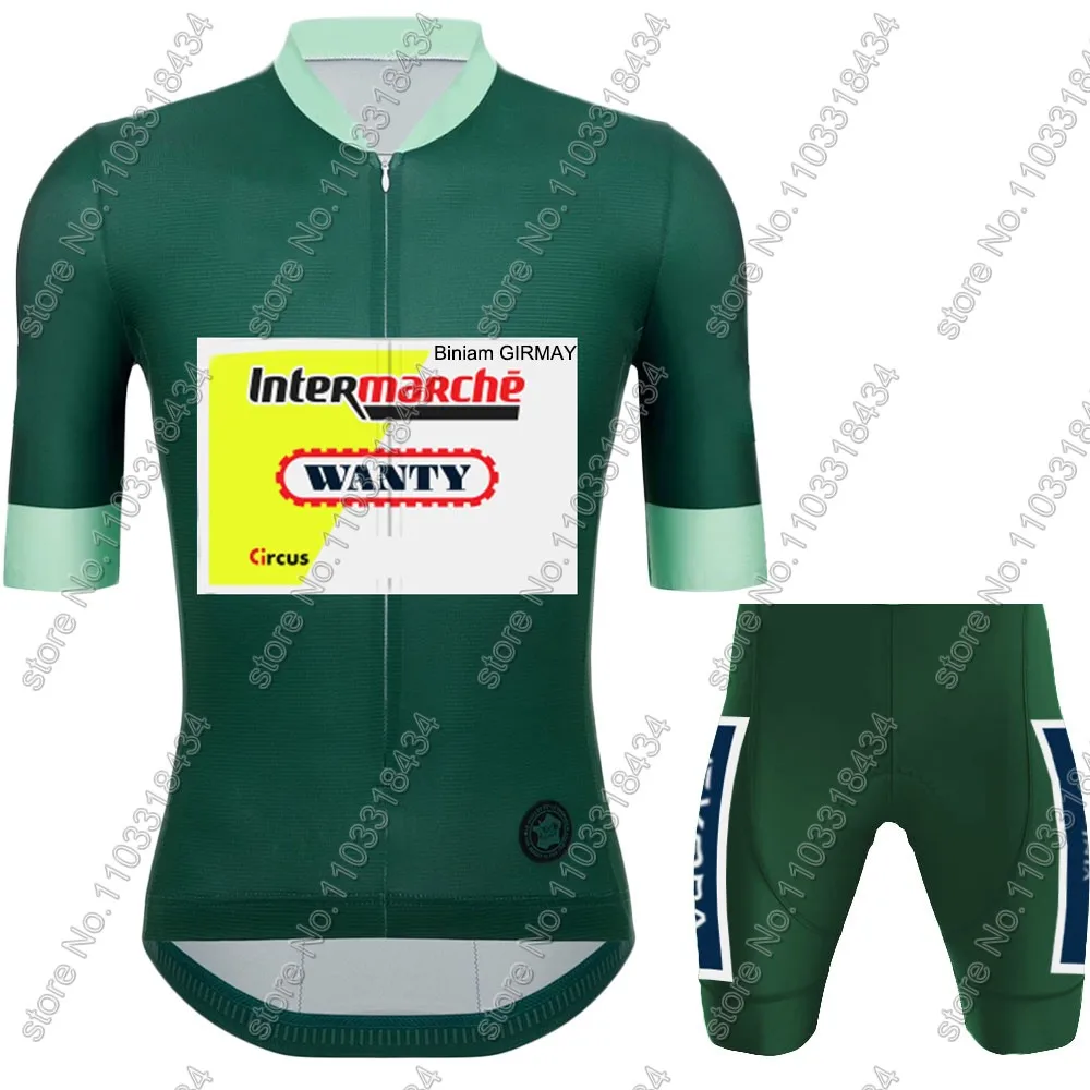 Фото Джерси для велоспорта Wanty, комплект лета 2024, зеленая TDF одежда binam GIRMAY для шоссейных велосипедов, комплект рубашек, велосипедные шорты с нагрудником, одежда для горных велосипедов, Майо №5