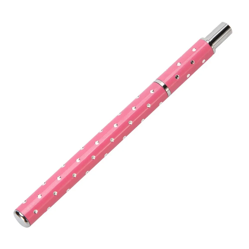 5 Sizes Nail Art UV Gel Carving Pen Nail Brush For Acrylic Liquid Powder Nail Beauty DIY Brushes Pink Rhinestones Rod 6