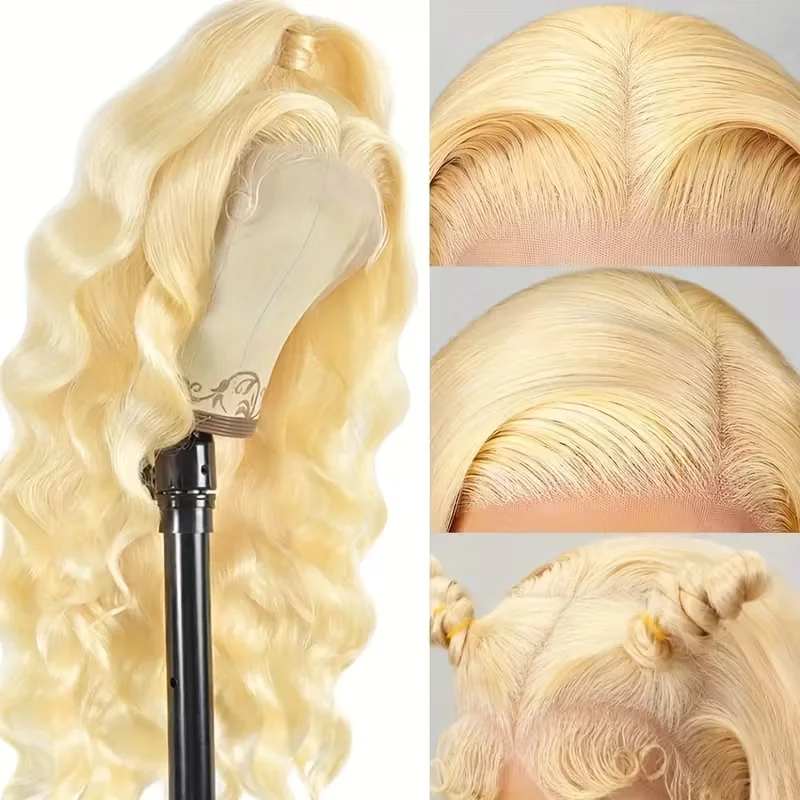 Body Wave 613 Blonde 13x4 Hd Lace Front Human Hair Wigs 220% Density Brazilian Pre Plucked Loose Body Wave 13x4 Lace Frontal Wig 6