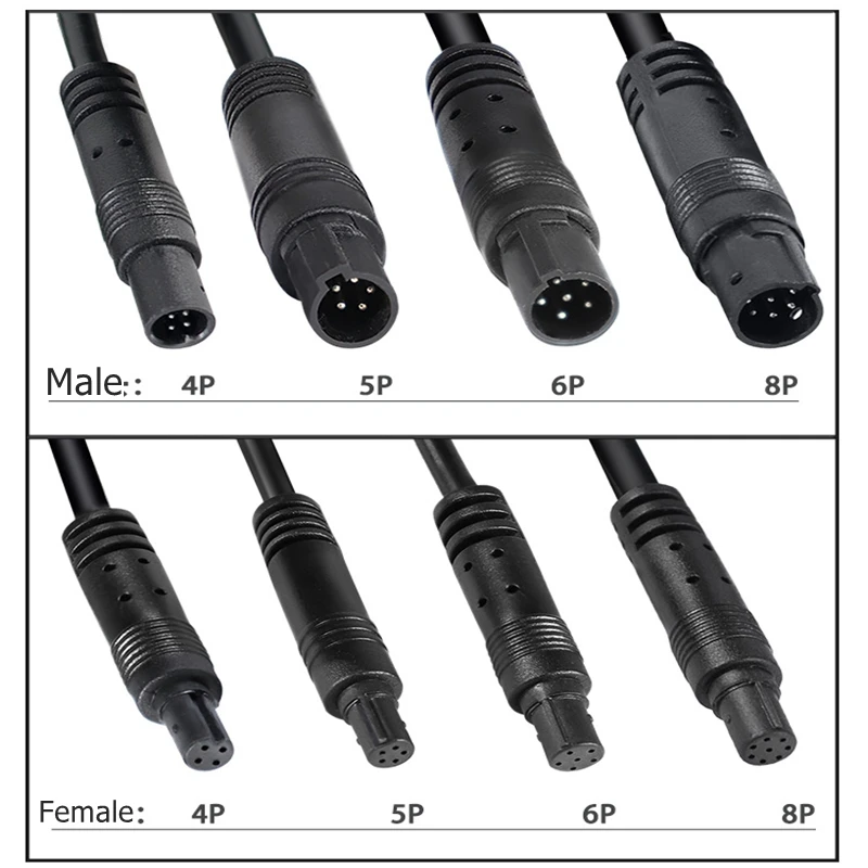 4pin 5pin 6pin 8pin Male to Female 코드 자동차 DVR 카메라 연장 커넥터 케이블, HD 모니터 차량 후면보기 카메라 와이어 1m 5m
