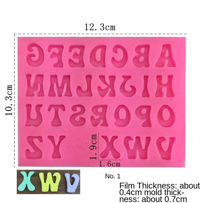 DIY Silicone Mold for Chocolate, Cookie, and Cake Decorations - Arabic Numerals & English Alphabet Design