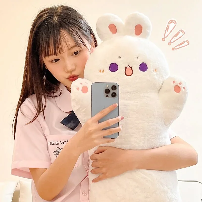 귀여운 타이야키 고양이 봉제 장난감, 당근 개에 숨어있는 토끼, 큰 뼈에서 페리 동물 봉제 베개, 어린이 소녀용, 80x45cm