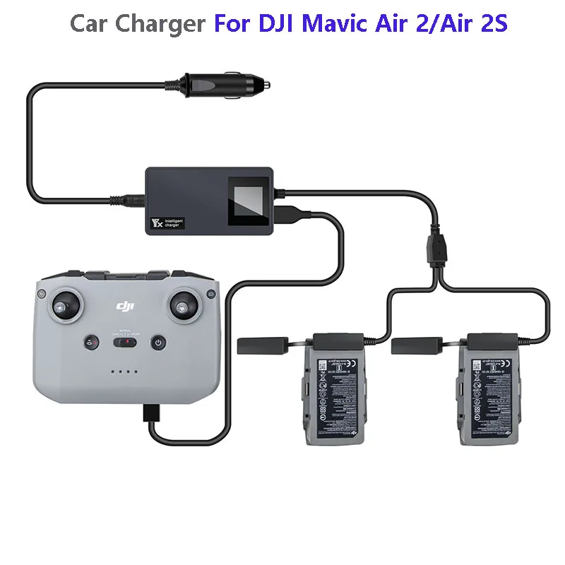 

Автомобильное зарядное устройство с цифровым дисплеем для DJI Mavic AIR 2/AIR 2S