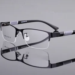 Men's Ultra - Light Blue Light Blocking Half - Frame Business Reading Glasses - 2.5 (Black(presbyopia))