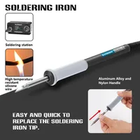 T12 Digital Soldering Station with LCD Temp Control - Portable Rework Tool Kit for Electronics Repair (No Power Supply Included) - Image 5