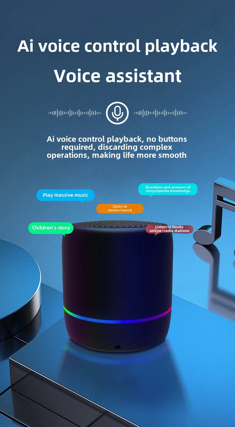 Portable speaker showing dimensions and lightweight design (130g).