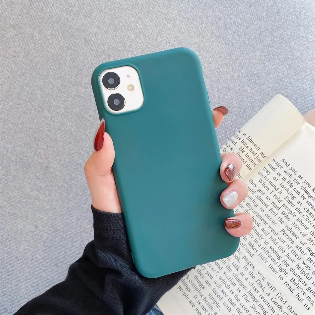 Sleek Matte Candy-Colored Phone Case - Fashionable Couples Cover