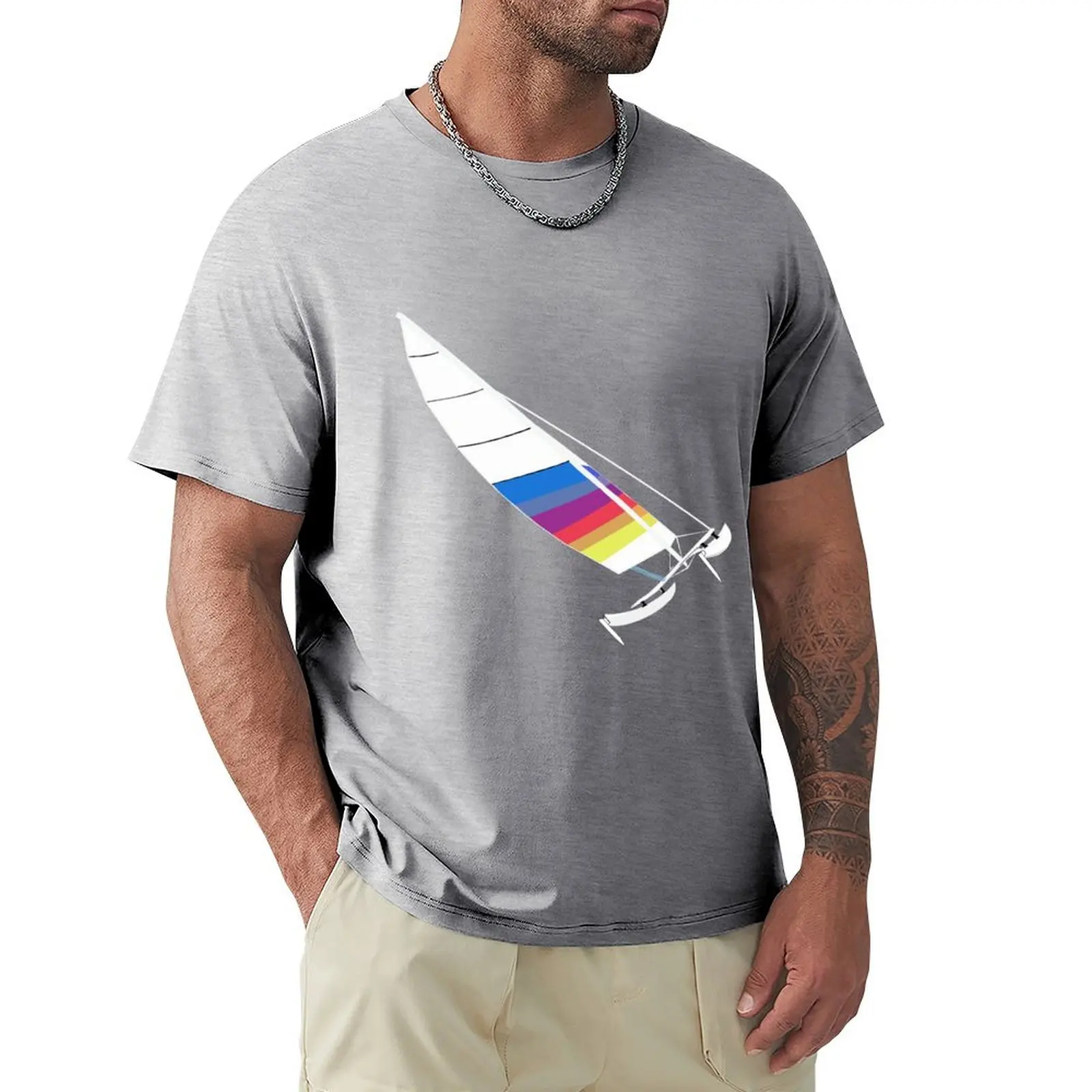 Hobie 16-Beach Cat-Flying Hull-White-01 T-Shirt Moda Coreana Estate Top Customs Progetta Le Tue T-Shirt Per Uomo Cotone