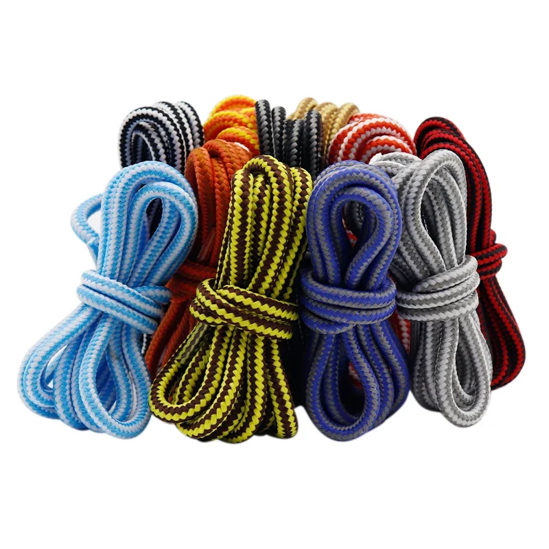 12 Colors Polyester Anti-skidding Outdoor Shoelaces 0.45cm Width Climbing Mountaineering Two Tone Shoestrings for Martin Boots