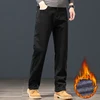 Winter Warm Fleece Men Jeans Loose Straight Thickened Velvet Trousers Black Classic Stretch Casual Thermal Pants Plus Size 28 44 5