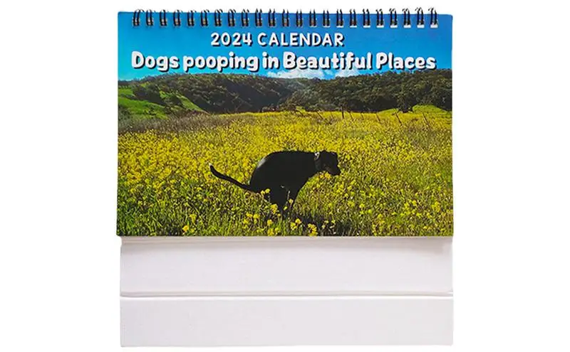 2024 Funny Desk Calendars New Dogs Pooping 2024 Calendar Funny Desk Art Gag Humor Gift Prank Calendar New Year Calendars Gift