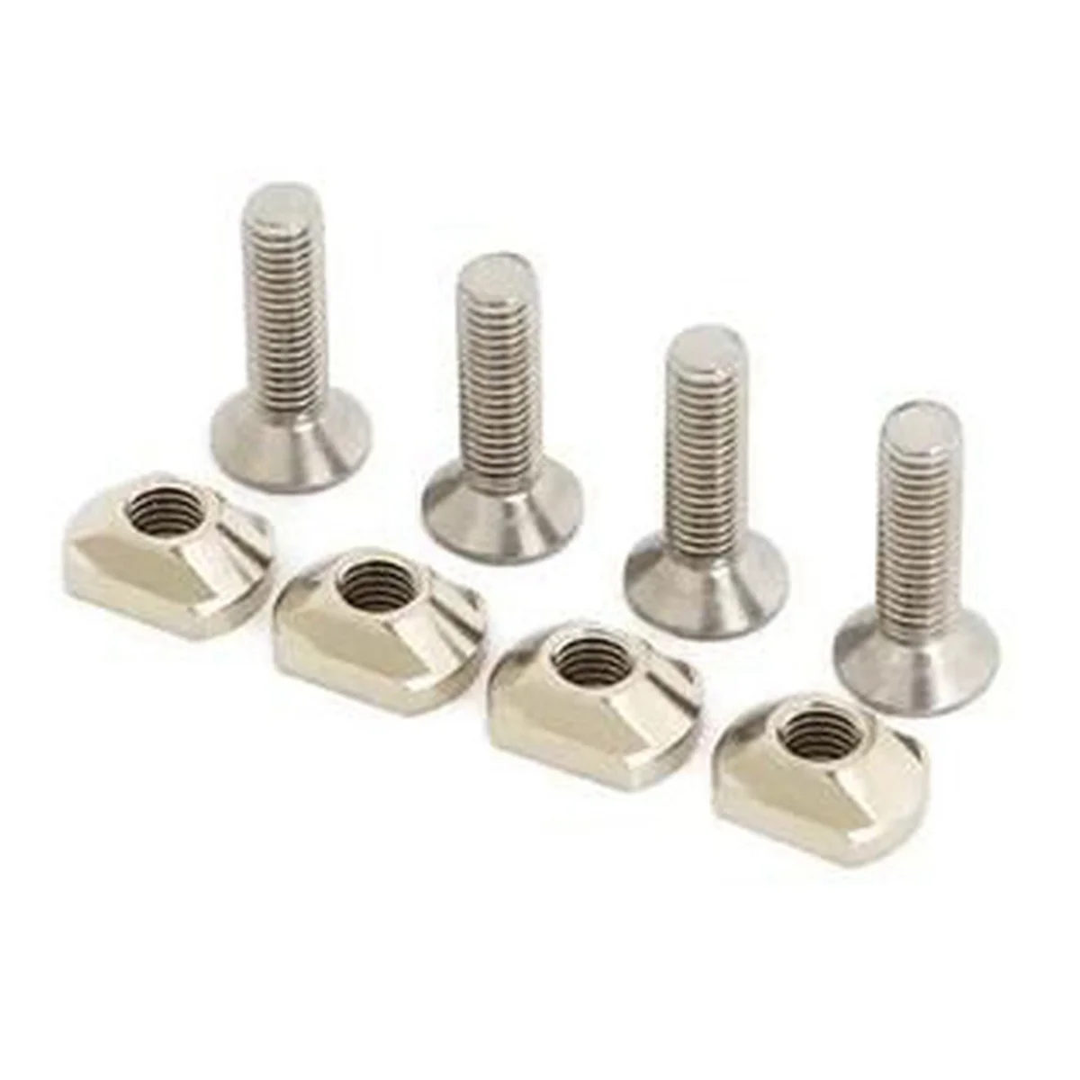 BAAU 8Pcs M8 Hydrofoil Mounting Brass T-Nuts for Surfing All Hydrofoil Tracks Outdoors Surfing Accessories Silver