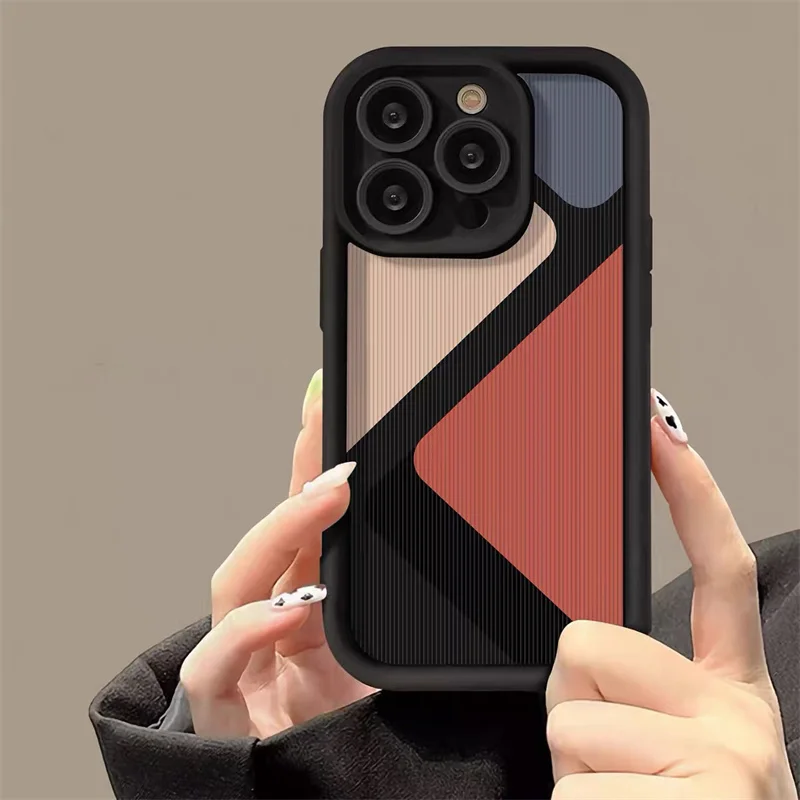 thumbnail image 1 of Funda con patrón de celosía y rayas de cebra para iPhone 11, 12, 13, 14, 15, 16 Pro Max, X, XR, XS Max, 7, 8Plus, funda protectora suave para cámara, 1 of 5
