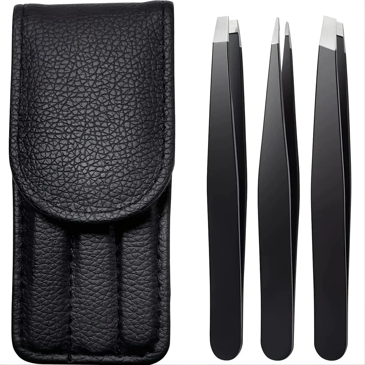 Tweezers Set 3pcs Premium Stainless Steel Eyebrow Precision Sharp Tip Tweezers for Body Ingrown and Facial Hair Removal 3
