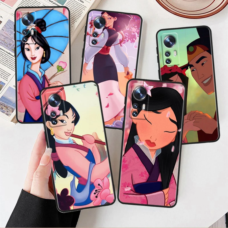 Cute Disney Mulan Per Xiaomi Mi 13 12T 12S 12X 11I 11X 11T Play Hypercharge Lite Ultra Pro Custodia Morbida Nera Per Telefono
