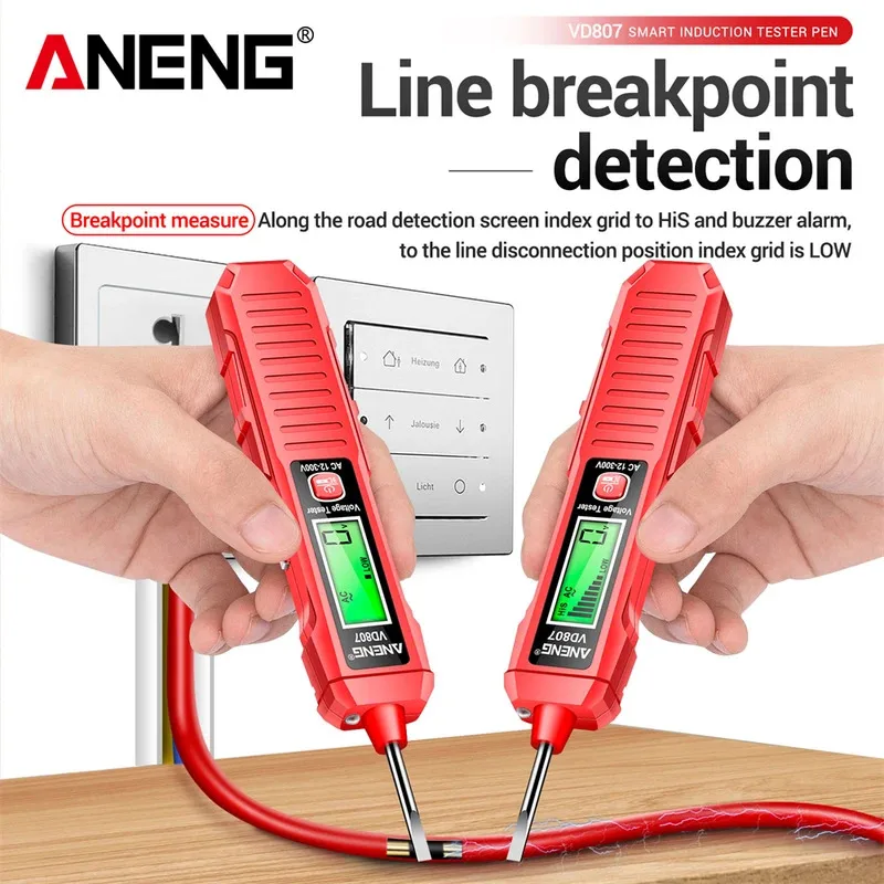 자동차 멀티미터 전압 테스터 ANENG AN8205C+VD807 12V-300V AC 전압 검출기 앰프 자동차 수리 hFE 삼극관 DIY 테스트 도구