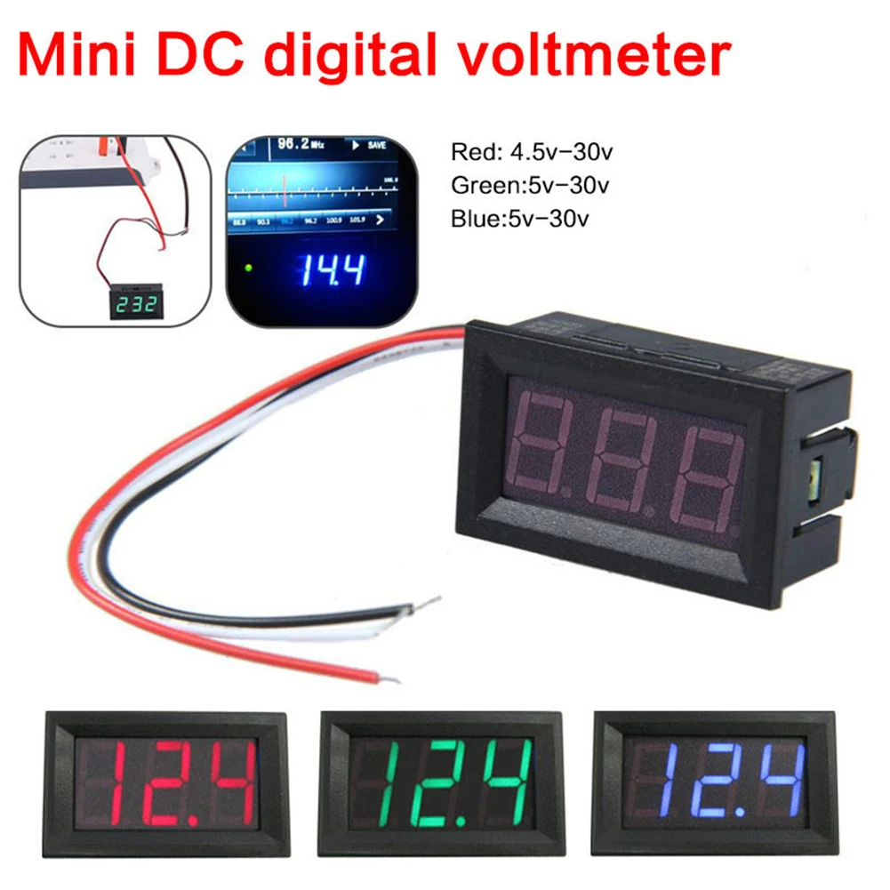 DC4.5V-30V Voltage Meter Waterproof 0.36/0.56 Inch Mini Voltage Tester Volt Instrument Tool for 6V 12V Electromobile Motorcycle digital voltmeter digital voltmeter thermometer