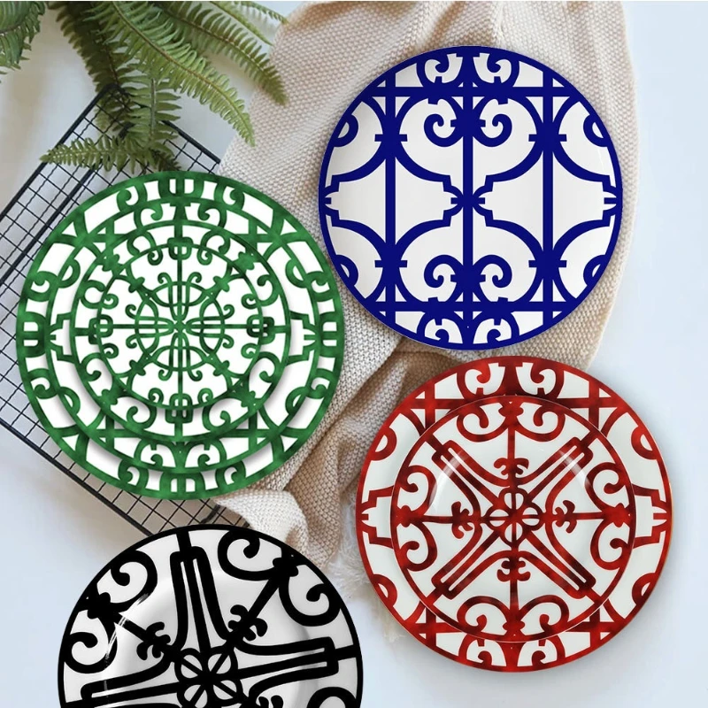 Ceramic Dessert Plates Ceramic Plate Hand-Painted Red Art Creative Round Ins Style Tableware H Dinner Plates Set Charger Plates For Wedding Pasta
