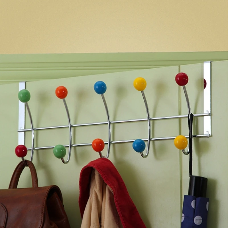 Multicolors Over Door Hanger Clothes Hanging Heavy Duty Over Door Hooks Bedrooms Bathroom 10 Hooks Hanger Coat storage hook door hook