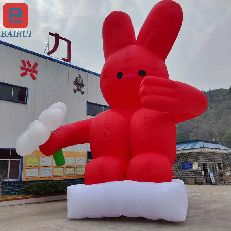 Giant inflatable cartoon glowing rabbit air model shopping mall outdoor decoration props can be customized 4