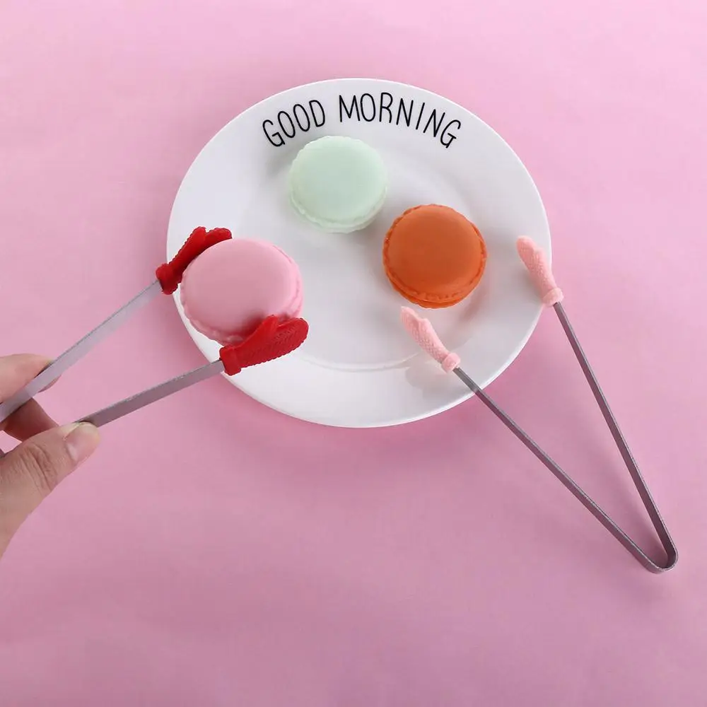 Silicone BBQ Grilling Tong Kitchen Cooking Salad Bread Serving Tong Non-Stick Barbecue Clip Clamp Stainless Steel Kitchen Gadget