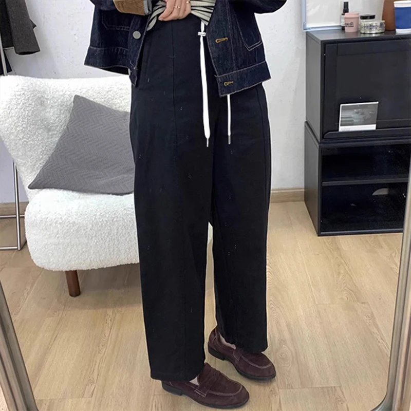 2025 Spring Pregnant Woman Harem Trousers Loose Casual Maternity Midi Pants Short Lady Wide Legs Pants 3