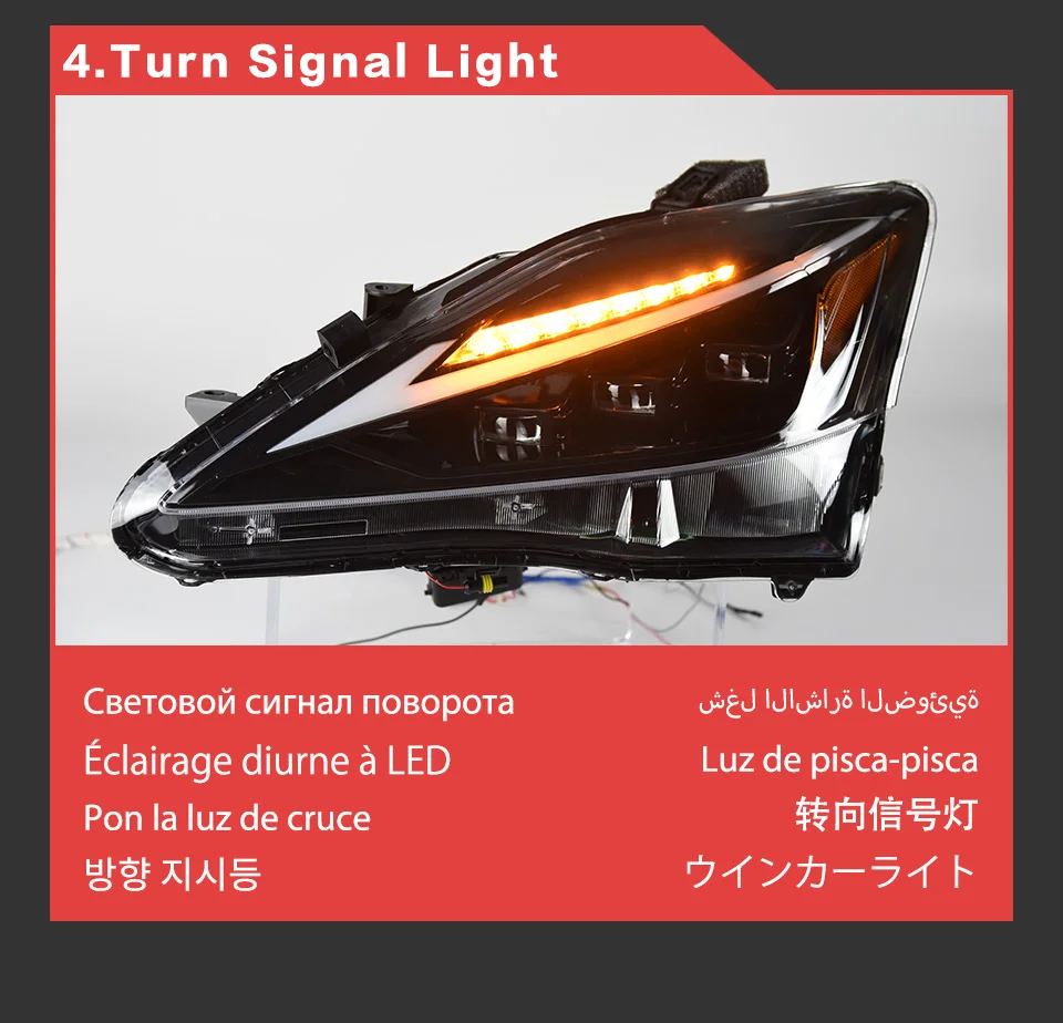 AKD Head Lamp for Lexus is250 LED Headlight 2006-2012 Headlights is300 is350 DRL Turn Signal High Beam Angel Eye Projector Lens