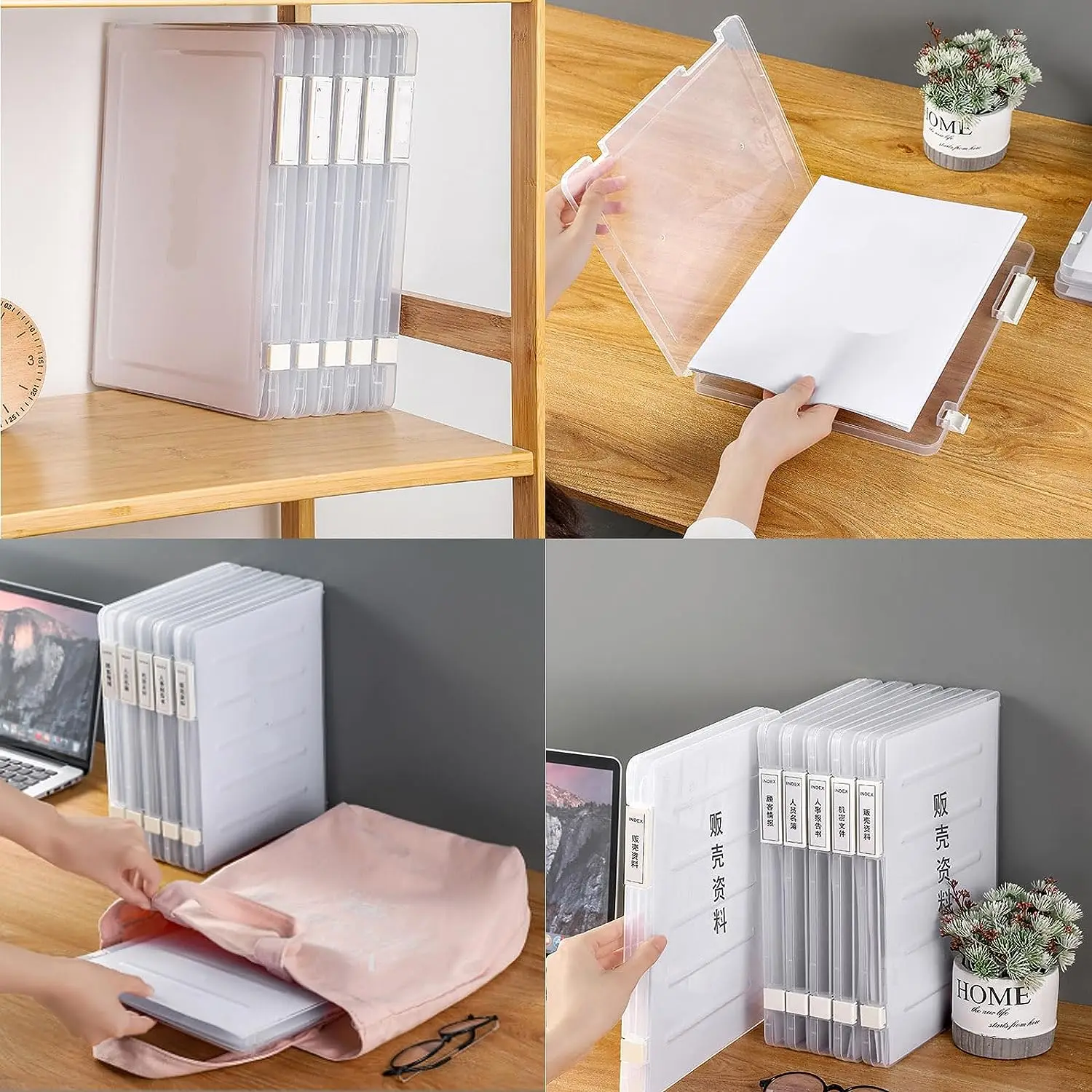 PP File Box Slim Document Certificates Case Portable Project Case  Transparent Plastic Box Office Desktop Document Organizer Box - AliExpress