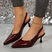 New in 2025 Pumps Footwear Elegant Women Heeled Shoes Fashion Buckle Strap Female Pointed Toe Slingbacks Ladies High Heels Shoes