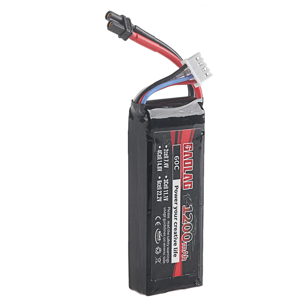 Batterie LiPo 3S 11.1V 1200mAh 60C RC XT60/XT30/Deans T