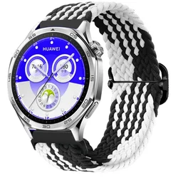 Versatile Nylon Watch Strap for Smartwatches - 22mm/20mm (Black white)