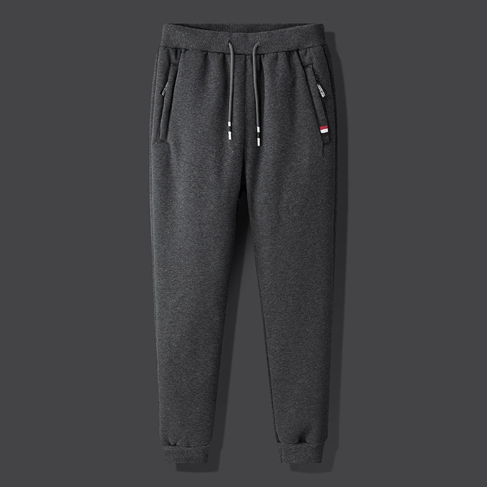 Winter Lambswool Warm Pants Men's Thick Fleece Thermal Trousers Men Fitness Jogging Drawstring Pants Male Sweatpants 6