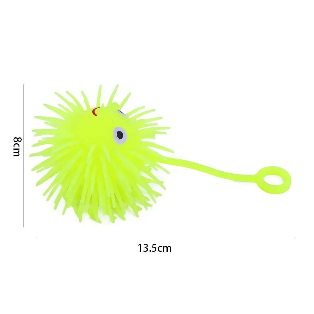 Random Kids Gifts Baby Elastic Toy Children Adult Elastic Glow Hair Ball Glowing Hair Flash Ball Vent Ball LED Light Up Toy