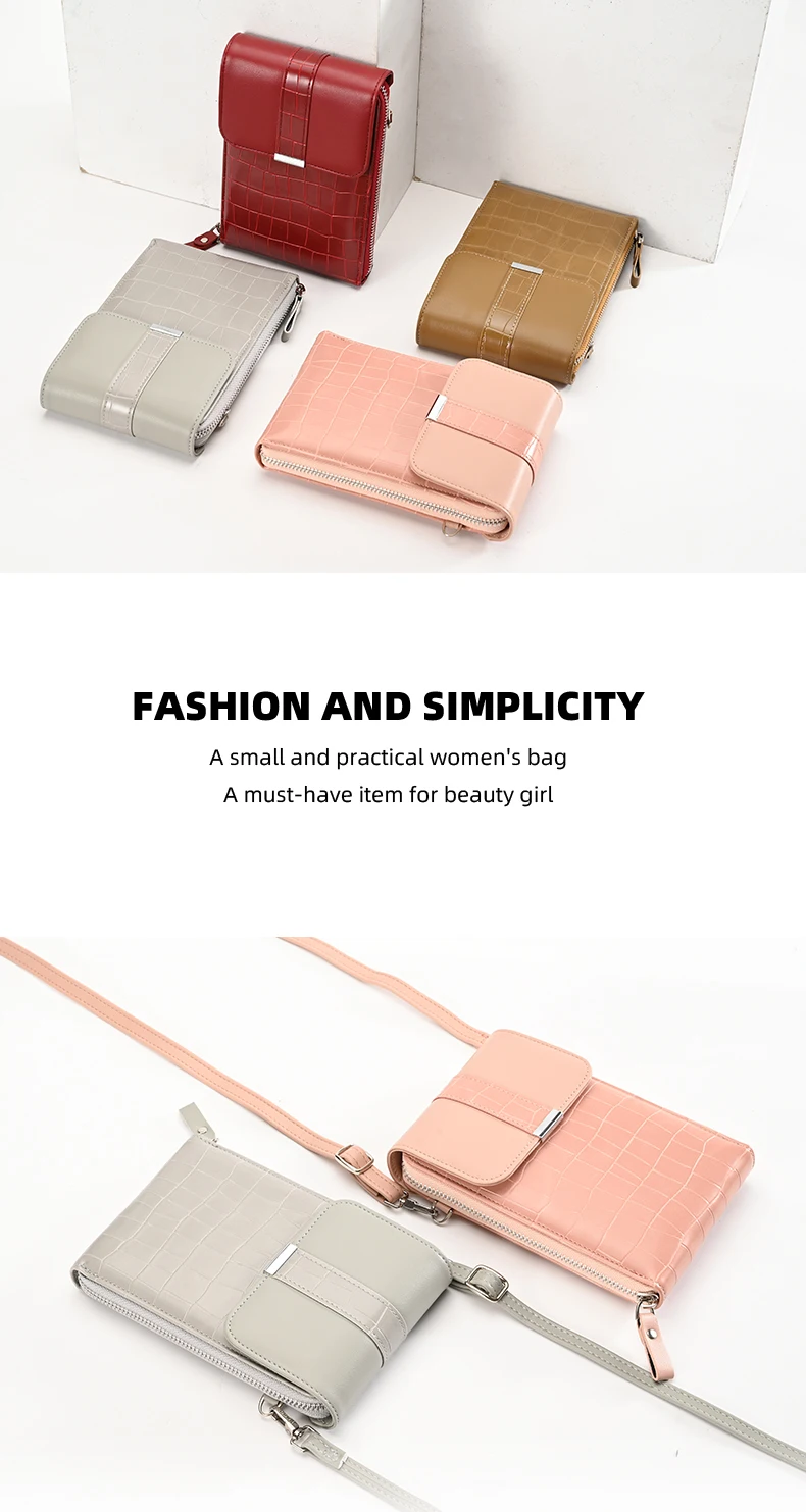 shoulder strap 2022 New Women's Messenger Bag Crossbody Shoulder Wallet For Phone Ladies PU Leather Card Holder Fashion Coin Purse Female shoulder pouch