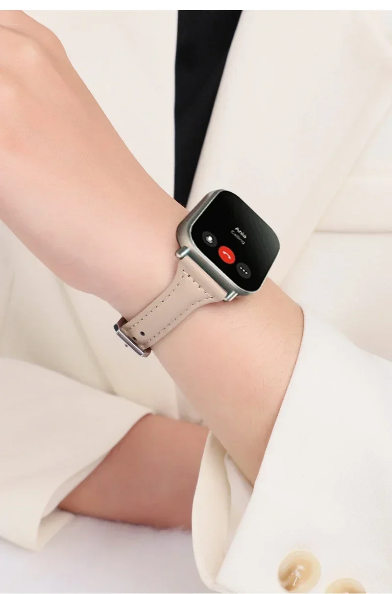 Slim Leather Strap - Elegant Replacement Bracelet Band, 20/22mm
