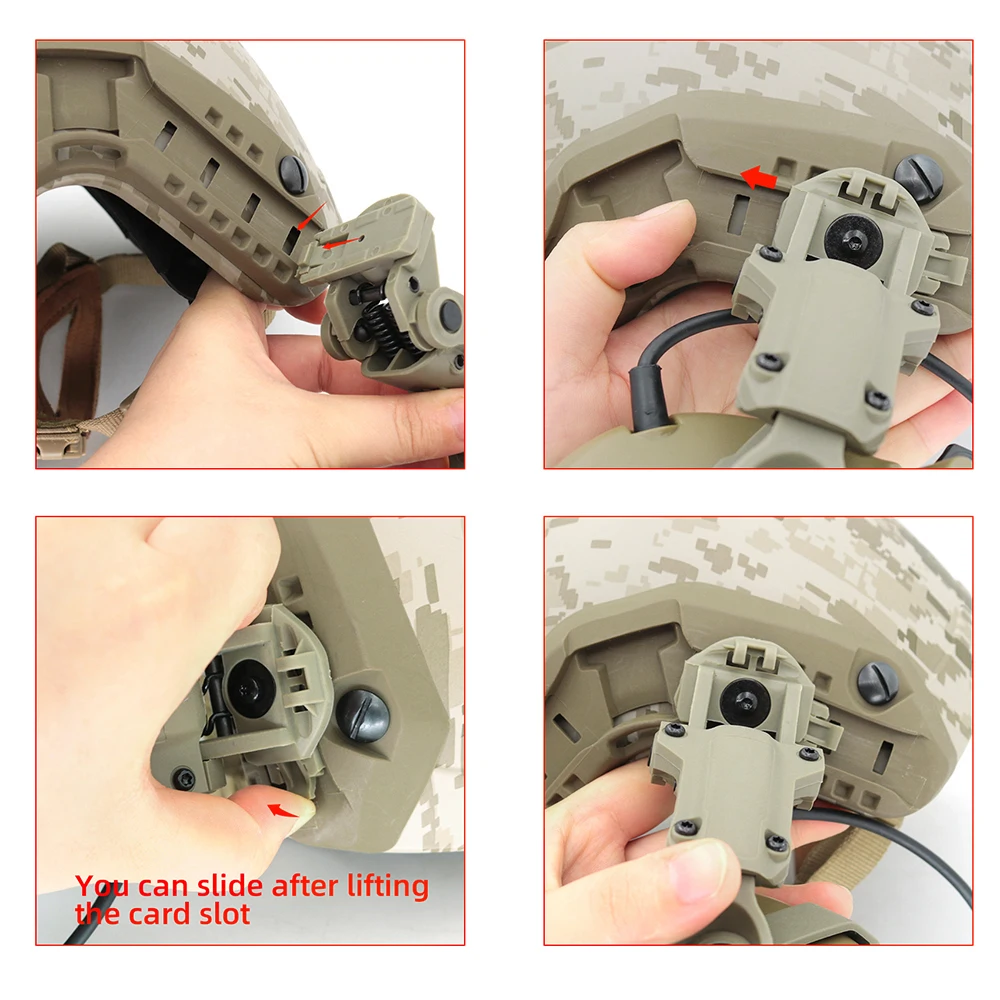 Tactical Helmet ARC Rail Adapter MSASORDIN Headset Anti-noise Hearing Protection Headset Hunting Airsoft Sport Shooting Earmuff
