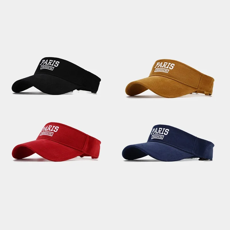 Ins 패션 빈 탑 바이저 캡, 글자 자수, 고품질, 남성 여성, 여름 햇빛 보호 ..
